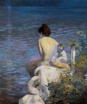 保羅 艾伯特 貝納爾 Bather with Child and Swan by the Sea 保羅 艾伯特 貝納爾 Bather with Child and Swan by the Sea